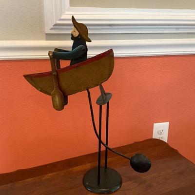 AM Handmade Metal Seafarer Folk Art Whirligig