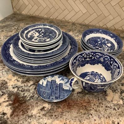 Johnson Bros blue and white porcelain