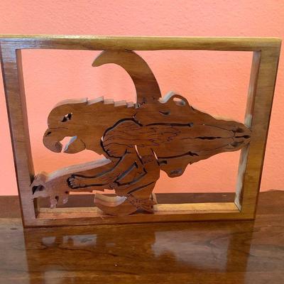 Wood art /.Native. American/Eagle/Skull