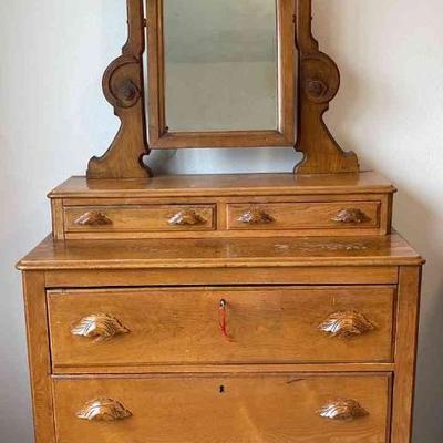 Amazing Antique Dresser with Mirror