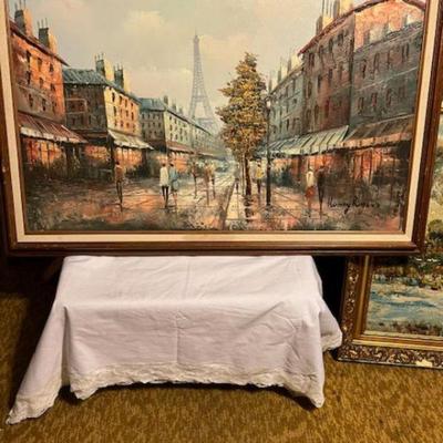 Listed Artist Henri Rogers Effial Tower & Parisan sreet scene