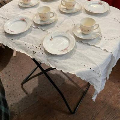 Children's bone china Tea and desert Vanity  Set w Working Clock