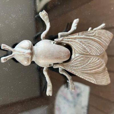 Vintage Patinated Brass Fly Figural Ashtray