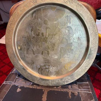 Chased Brass 16" Egyptian Charger