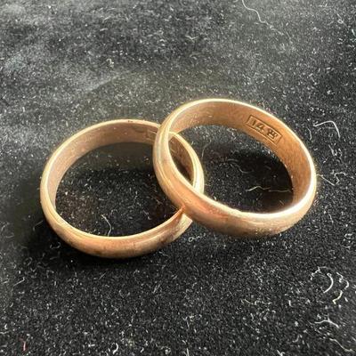 Pair Of Gold Bands Hallmarked 14 Crown