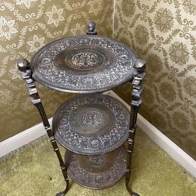 Antique Brass Figural Plant Stand