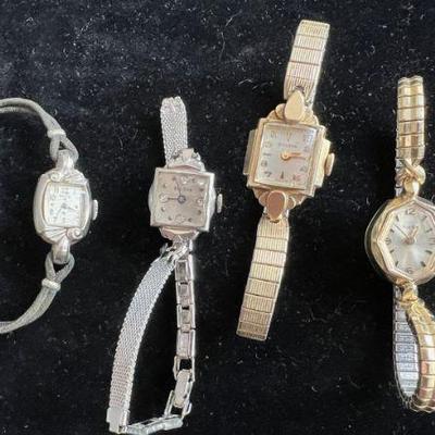 Grouping Of Vintage Bulova & Other Watches - Inc. Gold Filled & Rolled Gold