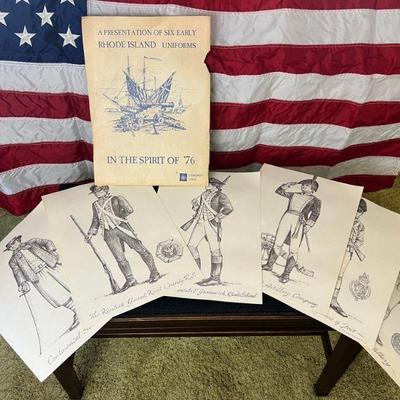A Presentation Of Six Early Rhode Island Uniforms Vintage Prints