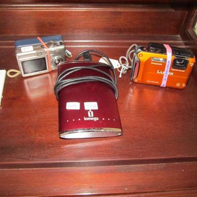 LUMIX & PANASONIC digital camaras. iOmega Removable hard drive.