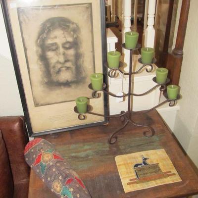 1904 Italian print of the â€œLe Sainte De Jesusâ€ of the holy death shroud in the original frame