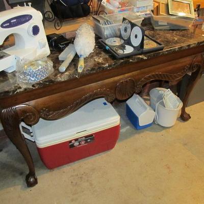 Chippendale marble top sofa/foyer table (restored)