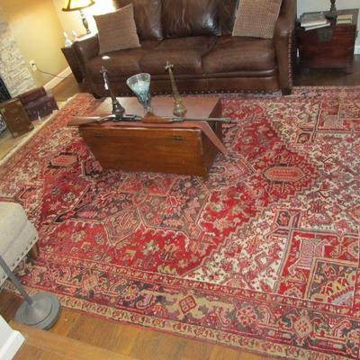 9x11 Fine Persian Heriz wool hand-woven rug