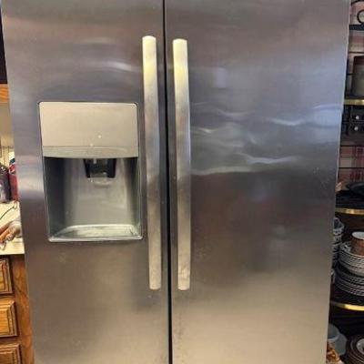 Side-by-side stainless refrigerator