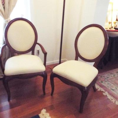 OVAL BACK DINING CHAIRS - 2 ARMCHAIRS AND 4 SIDECHAIRS
 