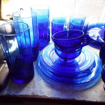 COBALT GLASS PIECES
