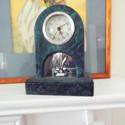 MARBLE CLOCK FOR MANTEL