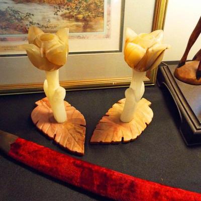 ONYX TULIP CANDLEHOLDERS
