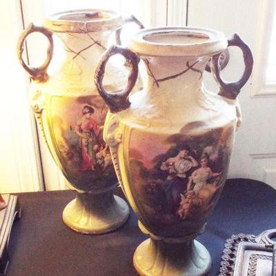 TRANSFER POTTERY ANTIQUE AND HAVE BEEN REPAIRED
