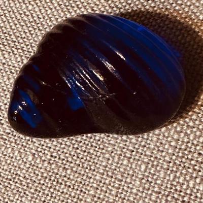 Cobalt blue art glass shell
