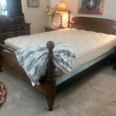 queen bed with boxspring and mattress $220