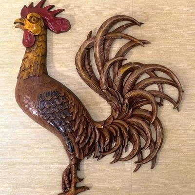 Vtg. Syroco rooster. Ht. 30â€, wd. 25â€