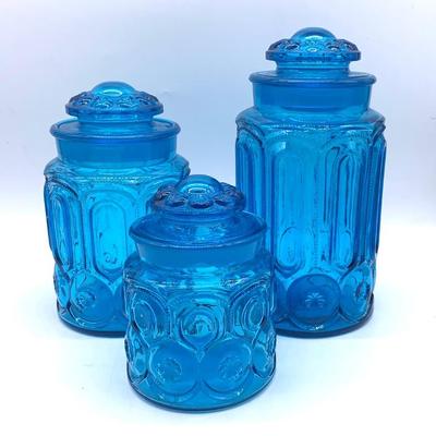L. E. Smith Moon and Stars 3 pc. canister set