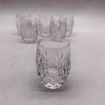 Set of 6 Waterford Lismore shot glasses.