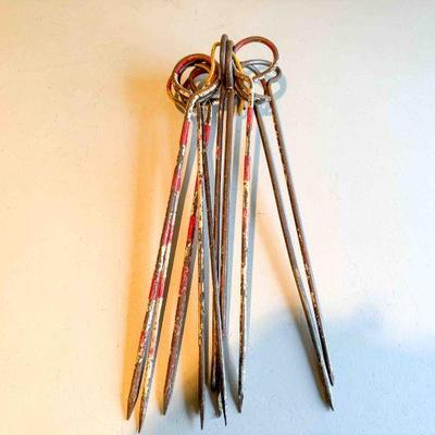 (lot) Surveyorâ€™s spikes, about 14â€ long, Fair to Good