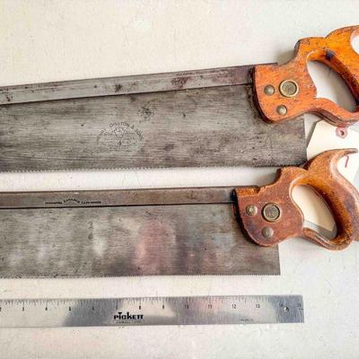 Backsaws: Disston No. 4, 16â€; and Jackson 14â€, both Good