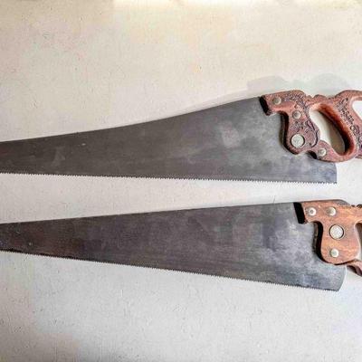 (lot) Atkins No. 65 x-cut saw 7 point, and Atkins No. 54 x-cut saw 8 point, Good+