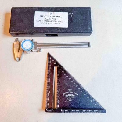 Bridge City US-6 Universal Square, and 6â€ Fractional Dial Caliper, Very Good