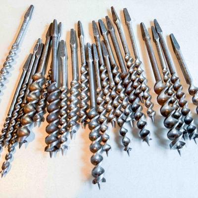 Lot of 22 Jennings Style Bits, various size and maker from #5 to #16, Fair to Good