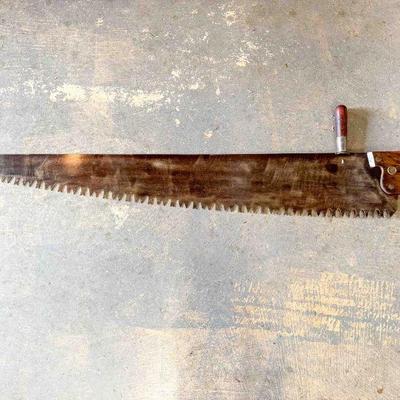 Unknown maker 36â€ saw with painted blade, Good