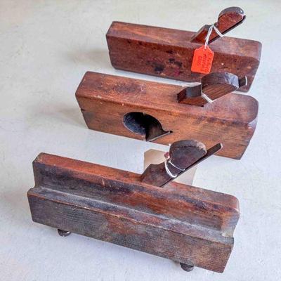 (lot) Wood Planes: fillister, rabbet, and hollow, various sizes and makers, Fair/Good