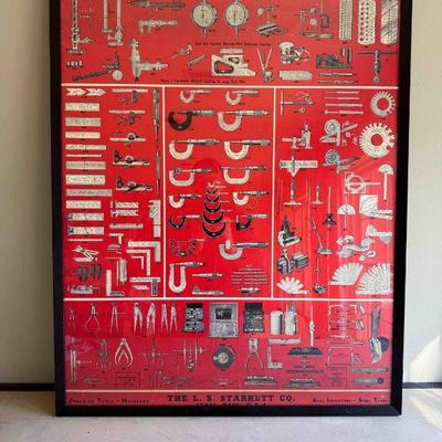 Starrett Poster, 41â€ x 31â€, professionally framed, Excellent
