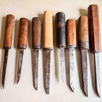 Set of various makers Mortice Chisels (pig stickers) 1/8â€ to 1/2â€, Good