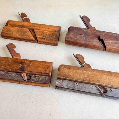 (lot) Wood Planes: grooving, round, and small fluting, Fair/Good