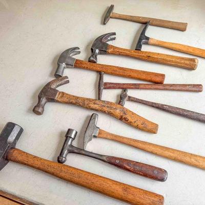 (lot) Hammers: includes Belknap Bluegrass, Maydol, Perfect Handle ball peen, Good