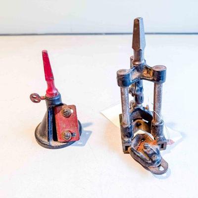 (lot) Hollow Auger by A Wood and Sons, and an unmarked dowel pointer, Fair to Good