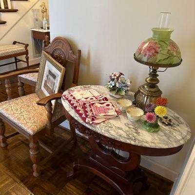 Italian Marble top Mahogany Victorian Furniture Co.