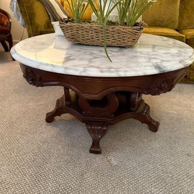 Italian Marble top Mahogany Victorian Furniture Co.