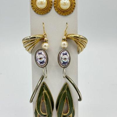 Abstract Art Enamel Earrings Set
