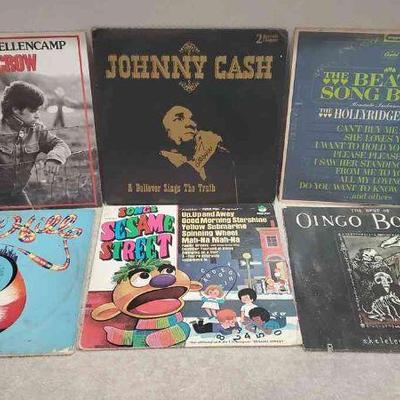 (6) Top Of Time Album Lot FT- Johnny Cash, Sesame Street, Beatles, Sugar Hill
