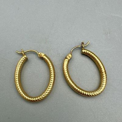 14KT Stamped Gold Hoop Earrings
