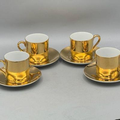 Lord & Taylor Gold Luster Teacup And Saucer Set
