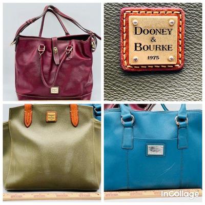 (3) Footed Handbags Dooney & Bourque, Tignanello
