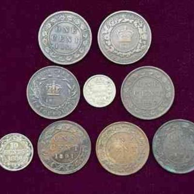 (9) Antique Canadian Coins
