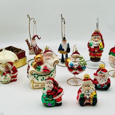 (10) Delicate Santa Christmas Ornaments
Most of these are old world style, lightweight, puffy, mouth blown, hand painted, extremely...