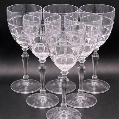 (6) Waterford Crystal Marquis Wine Glasses
