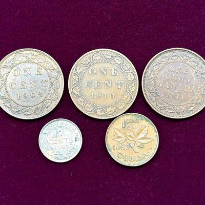 (5) Vintage Canadian Coins
